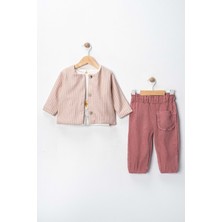 Gültekin Bebe Via Girls Üçlü Hırkalı TAKIM-9721370 - Pudra