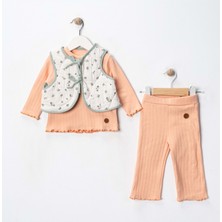 Gültekin Bebe Via Girls Üçlü Yelekli TAKIM-9728320 - Somon