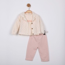 Gültekin Bebe Minino Kız Dantelli Hırkalı TAKIM-1601310 - Somon