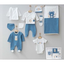 Gültekin Bebe Cayzen Waffle Ayıcık Nakışlı 10 Parça Hastane Çıkışı 3002635 - Mavi
