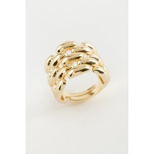 Gümüş Takıcım Zincir Şekilli Metal Yüzük