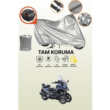 Dokaca Gri Arka Çanta Uyumlu Kymco Cv3 Uyumlu Motor Brandası, Koruyucu Örtü