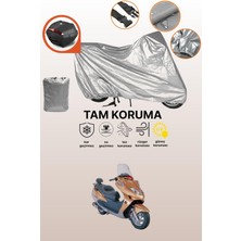 Dokaca Gri Arka Çanta Uyumlu Çelik Motor Tiger 150 Uyumlu Motor Brandası, Koruyucu Örtü