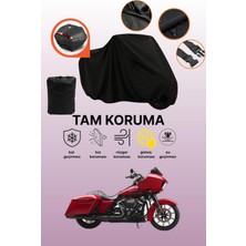 Dokaca Siyah Arka Çanta Uyumlu Harley-Davidson Road Glide Special Uyumlu Motosiklet Brandası, Koruyucu Örtü