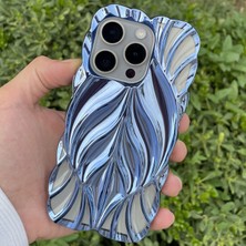 CepStok iPhone 15 Pro Kılıf Yaprak Desenli Parlak Darbe Önleyici Silikon Kapak