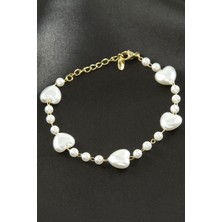 Gümüş Takıcım Xuping Kalp Inci Lüks Çelik Bileklik