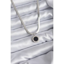 MCM Group 316L Çelik Gümüş Renk Italyan Zincir Model Işleme Detay Kadın Kolye - Lisinya