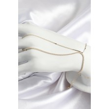 MCM Group Pirinç Zirkon Taşlı Ezme Zincir Model Gold Renk Kadın Şahmeran - Lisinya