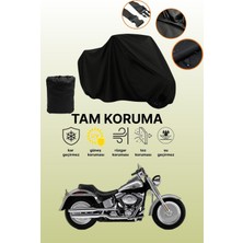 Dokaca Siyah Harley-Davidson Fat Boy Flstfı Uyumlu Motor Branda, Koruyucu Örtü, Motosiklet Brandası