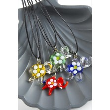 Gümüş Takıcım Fil Cam Kolye