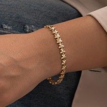 Hakan Mücevherat Yıldız Model 14 Ayar Altın Bileklik