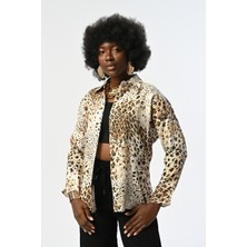 Orfeonegro Kadın Leopar Desen Gömlek