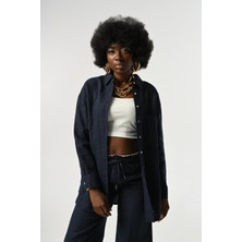 Orfeonegro Kadın %100 Keten Tek Cepli Gömlek