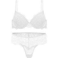 Wonna Anna 2735 Dantelli Dekolte Dolgulu Push-Up Sütyen ve Külot Takımı-   Ekru