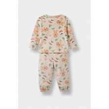 DeFacto Pijama Takımı Yılbaşı Temalı Uzun Kollu Velur Üst Uzun Alt Erkek Bebek F5561A525WN