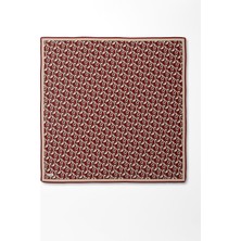 Lêvi D'or Kiremit Zincirli Desenli Twill İpek Eşarp