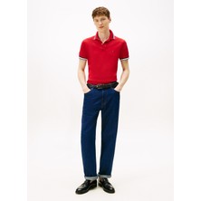 Tommy Hilfiger Kırmızı Erkek Polo T-Shirt MW0MW40308XLD_CUFF Interest Slım Fı