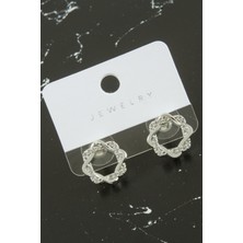 Gümüş Takıcım Sargılı Zirkon Taşlı Küpe