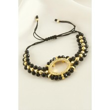 Gümüş Takıcım Çeyrek Altın Koyulabilir Kristal Taşlı Bileklik