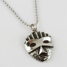 Gümüş Takıcım Maske Figürlü Erkek Kolye