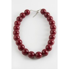 Gümüş Takıcım Trend Boncuk Kolye