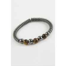 Gümüş Takıcım Kaplangözü Hematit Doğaltaş Bileklik