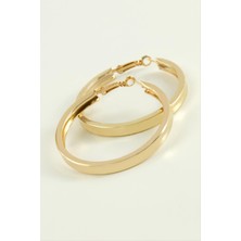 Gümüş Takıcım Kare Düz Halka Küpe 6 cm