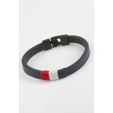 Gümüş Takıcım Ipli Kaliteli Suni Deri Bileklik