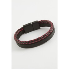 Gümüş Takıcım Mıknatıslı Orjinal Deri Bileklik