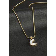 Gümüş Takıcım Hilal Çelik Kolye