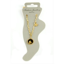 Gümüş Takıcım Kelebek Sedef Lüks Çelik Halhal