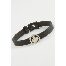 Gümüş Takıcım Ağaç Kaliteli Suni Deri Bileklik