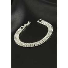 Gümüş Takıcım 3 Sıra Taşlı Suyolu Bileklik