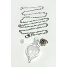 Gümüş Takıcım Metal Kapaklı Boş Fanus Canlı Kolye