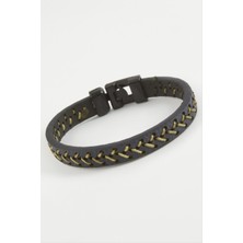 Gümüş Takıcım Ipli Kaliteli Suni Deri Bileklik