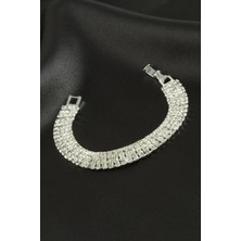 Gümüş Takıcım 4 Sıra Taşlı Suyolu Bileklik