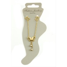 Gümüş Takıcım Kelebek Lüks Çelik Halhal