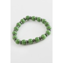 Gümüş Takıcım Ceyt Hematit Doğaltaş Bileklik