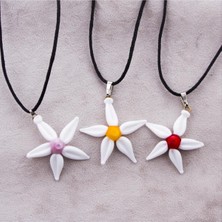 Gümüş Takıcım Papatya Cam Kolye