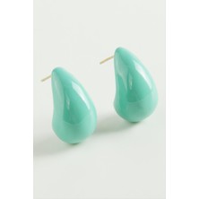 Gümüş Takıcım Su Damlası Lüks Çelik Küpe