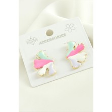 Gümüş Takıcım Çiçek Trend Mineli Metal Küpe