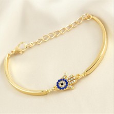 Gümüş Takıcım Nazar Ftm Taşlı Trend Bileklik