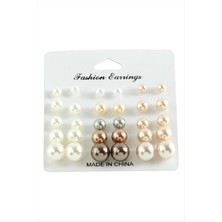 Gümüş Takıcım Kartlı Inci Küpe 30 Adet