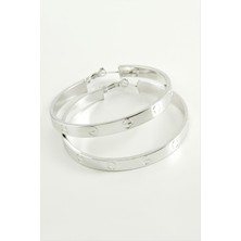 Gümüş Takıcım Crt Halka Küpe 4,5 cm