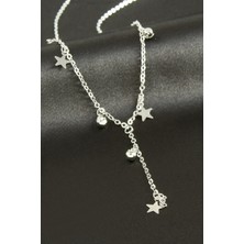 Gümüş Takıcım Yıldız Taşlı Y Kolye