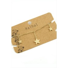 Gümüş Takıcım Yıldız Lüks Çelik Halhal