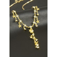 Gümüş Takıcım Yıldız Taşlı Y Kolye