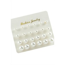 Gümüş Takıcım Kartlı Inci Küpe 24 Adet