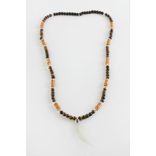 Gümüş Takıcım Fil Dişi Kaplangözü Doğaltaş Kolye