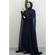 Serena Tesettür Elbise Lacivert